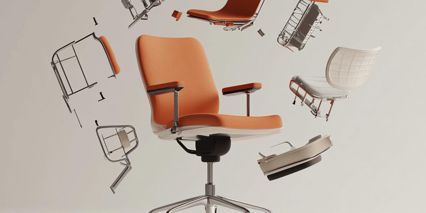 Toimistotuoli ja sen yksittäiset osat