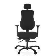 24 HOURS BASIC Kangas - XXL pyörivä tuoli Musta