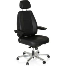 24 HOURS | Nahka - XXL pyörivä tuoli Musta