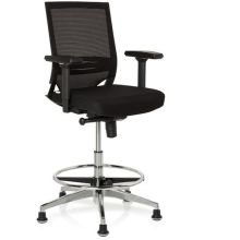 TOP WORK 77 - Korkea työtuoli Musta