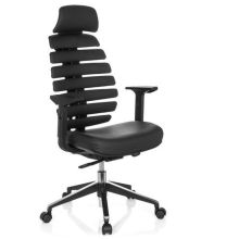 ERGO LINE II PRO | Nahka - Profi-toimistotuoli Musta
